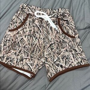Camouflage Print Shorts with Drawstring